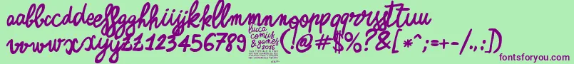 fuente ZerocalcareScriptBold – Fuentes Moradas Sobre Fondo Verde