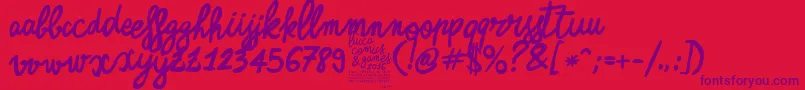 ZerocalcareScriptBold Font – Purple Fonts on Red Background