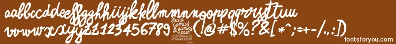 ZerocalcareScriptBold Font – White Fonts on Brown Background