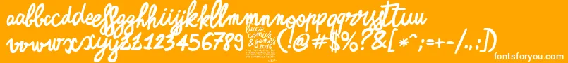 ZerocalcareScriptBold Font – White Fonts on Orange Background