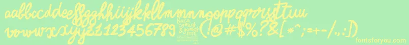 ZerocalcareScriptBold Font – Yellow Fonts on Green Background