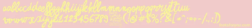 ZerocalcareScriptBold Font – Yellow Fonts on Pink Background