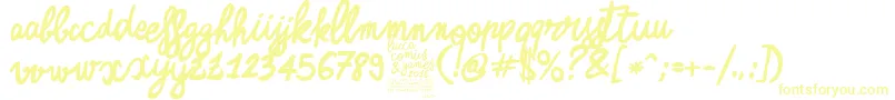 ZerocalcareScriptBold Font – Yellow Fonts on White Background