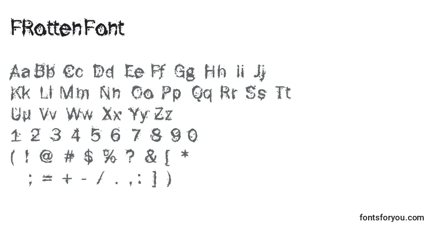 Fuente FRottenFont - alfabeto, números, caracteres especiales