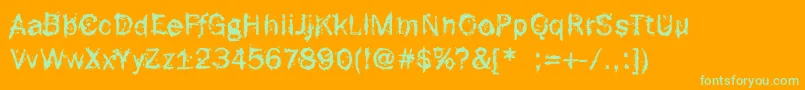 FRottenFont Font – Green Fonts on Orange Background