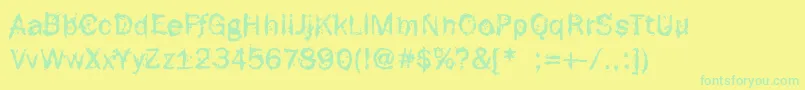 FRottenFont-Schriftart – Grüne Schriften auf gelbem Hintergrund