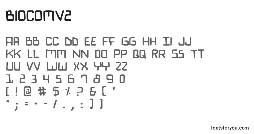 Fuente Biocomv2 - alfabeto, números, caracteres especiales