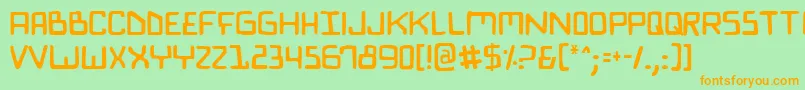 Biocomv2 Font – Orange Fonts on Green Background