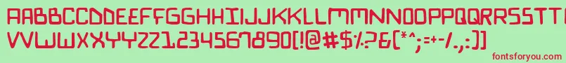 Biocomv2 Font – Red Fonts on Green Background