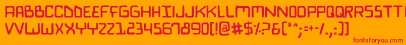 Biocomv2 Font – Red Fonts on Orange Background