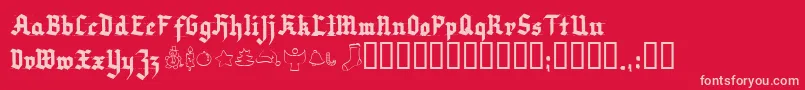 Шрифт Very Christmess – розовые шрифты на красном фоне