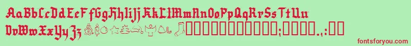 Very Christmess Font – Red Fonts on Green Background