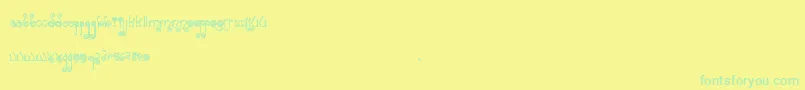 Czcionka Spiraling – zielone czcionki na żółtym tle