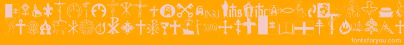 Christendom-Schriftart – Rosa Schriften auf orangefarbenem Hintergrund