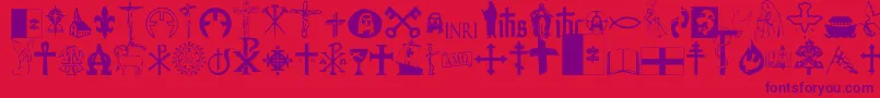 Christendom Font – Purple Fonts on Red Background