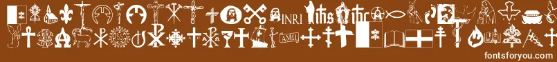 Christendom Font – White Fonts on Brown Background