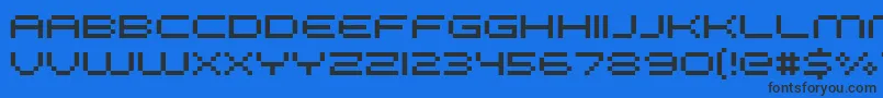 FffGalaxy-Schriftart – Schwarze Schriften auf blauem Hintergrund