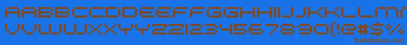 フォントFffGalaxy – 茶色の文字が青い背景にあります。