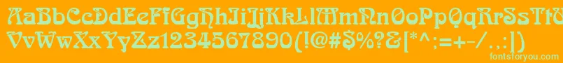 Skazkfor Font – Green Fonts on Orange Background