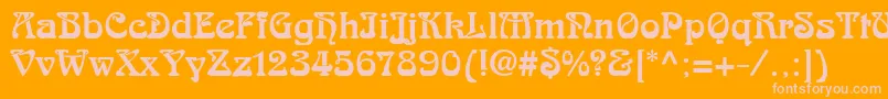 Skazkfor Font – Pink Fonts on Orange Background