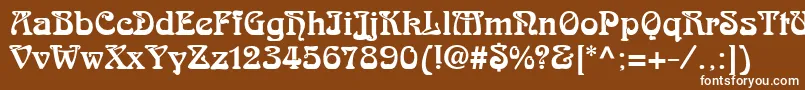 フォントSkazkfor – 茶色の背景に白い文字