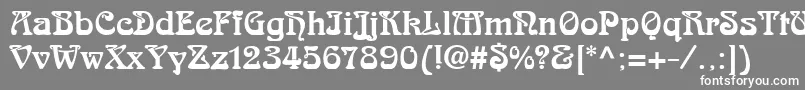 フォントSkazkfor – 灰色の背景に白い文字