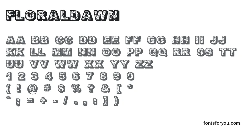 FloralDawn-fontti – aakkoset, numerot, erikoismerkit