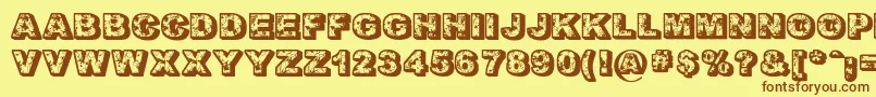 FloralDawn Font – Brown Fonts on Yellow Background