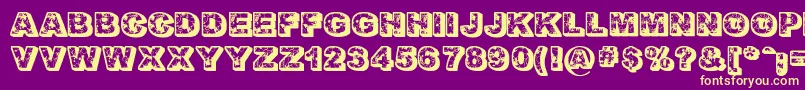 FloralDawn Font – Yellow Fonts on Purple Background