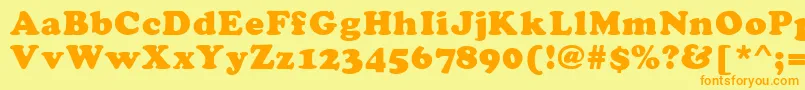 Fonte SanasoftKladezBlack.Kz – fontes laranjas em um fundo amarelo