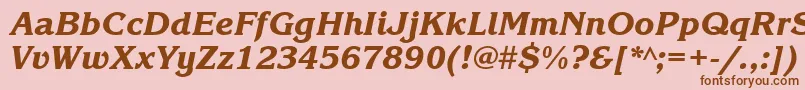 Fonte KorinnablackettItalic – fontes marrons em um fundo rosa