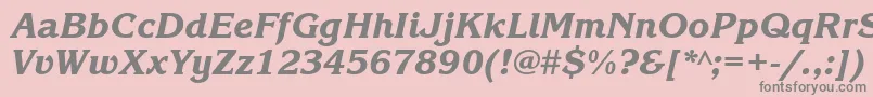 Fonte KorinnablackettItalic – fontes cinzas em um fundo rosa