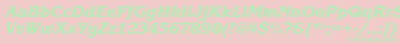KorinnablackettItalic Font – Green Fonts on Pink Background