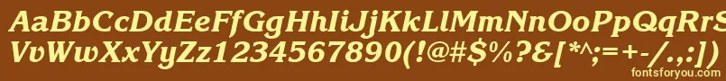 KorinnablackettItalic Font – Yellow Fonts on Brown Background