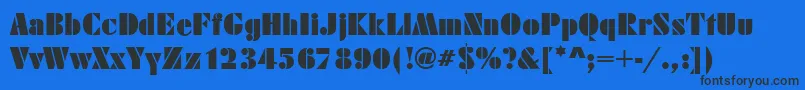 Шрифт DecoblackRegular – чёрные шрифты на синем фоне