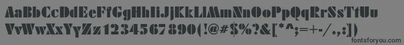フォントDecoblackRegular – 黒い文字の灰色の背景