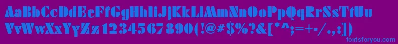 フォントDecoblackRegular – 紫色の背景に青い文字
