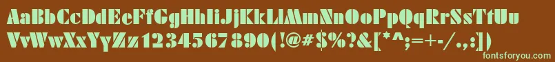 DecoblackRegular Font – Green Fonts on Brown Background