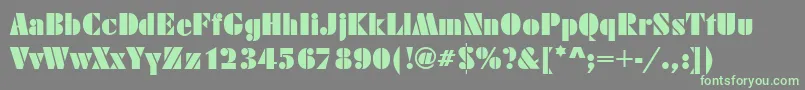DecoblackRegular-fontti – vihreät fontit harmaalla taustalla