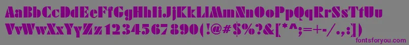 Шрифт DecoblackRegular – фиолетовые шрифты на сером фоне