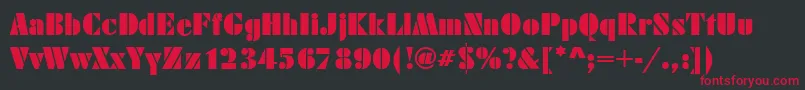 DecoblackRegular Font – Red Fonts on Black Background