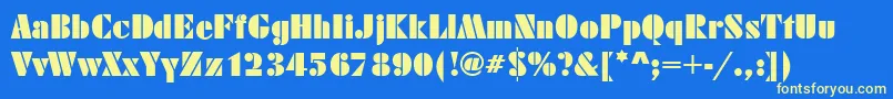 DecoblackRegular Font – Yellow Fonts on Blue Background