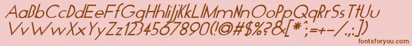 GloItalic Font – Brown Fonts on Pink Background