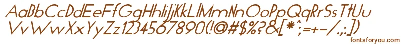 GloItalic-fontti – ruskeat fontit valkoisella taustalla