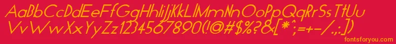 GloItalic Font – Orange Fonts on Red Background