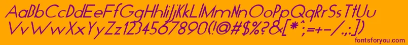 GloItalic Font – Purple Fonts on Orange Background