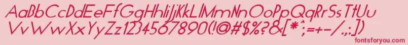 GloItalic Font – Red Fonts on Pink Background