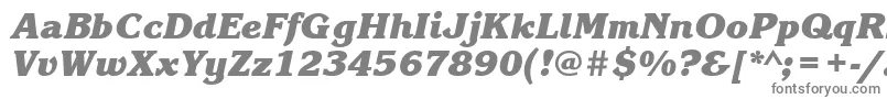 フォントKorinnablackettBolditalic – 白い背景に灰色の文字