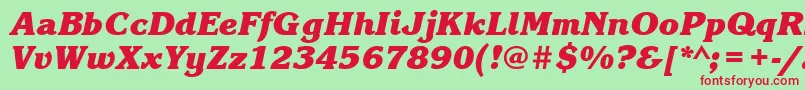 KorinnablackettBolditalic Font – Red Fonts on Green Background
