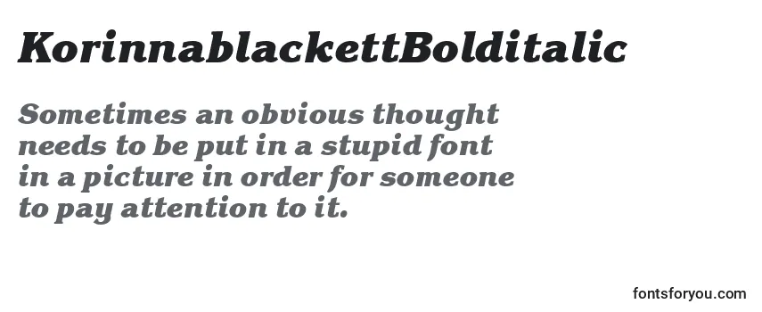KorinnablackettBolditalic Font